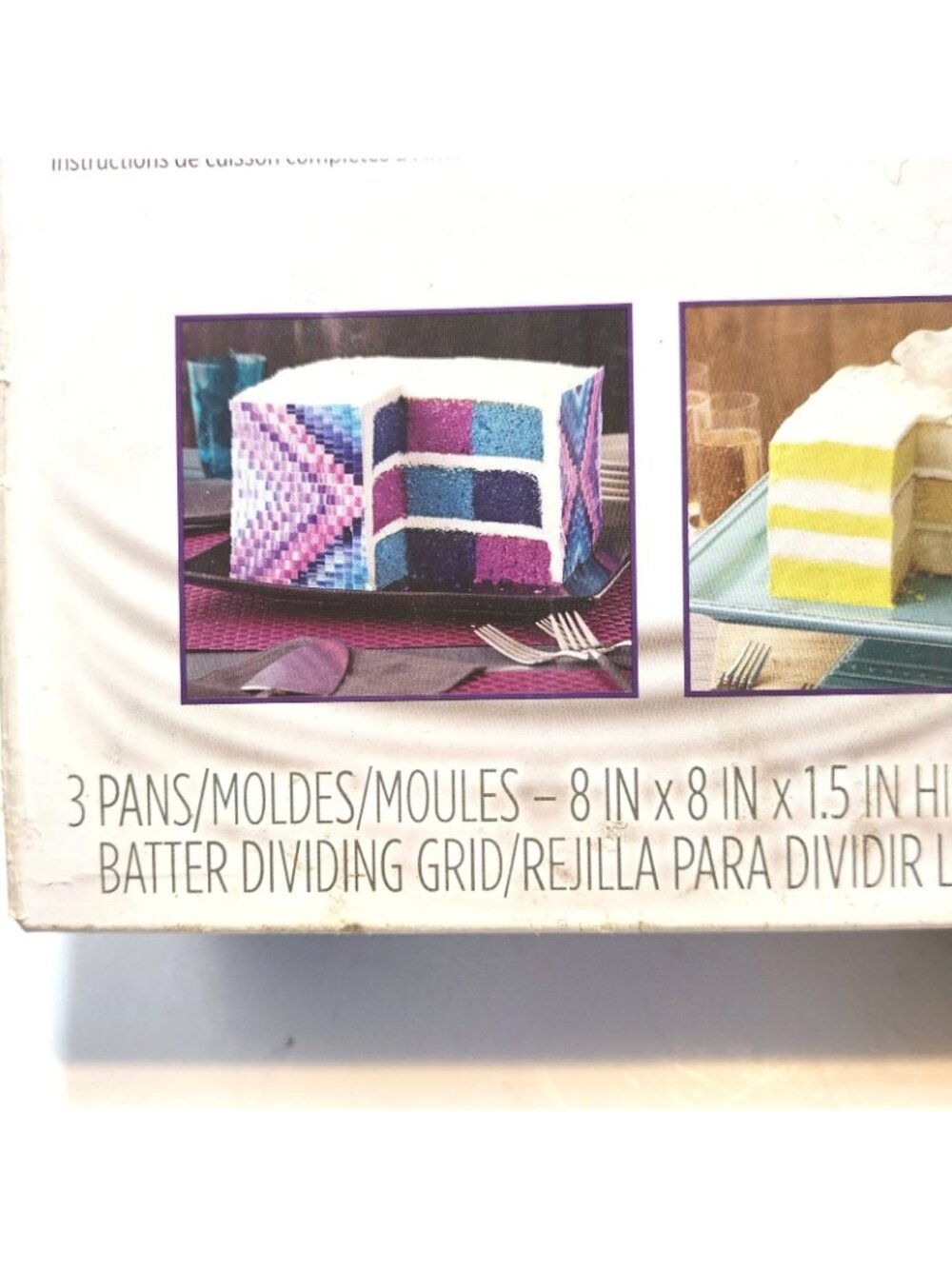 Wilton All Ocassion Checkerboard Square Cake Pan Set 3 Cake Pans Divider New - Picture 4 of 9